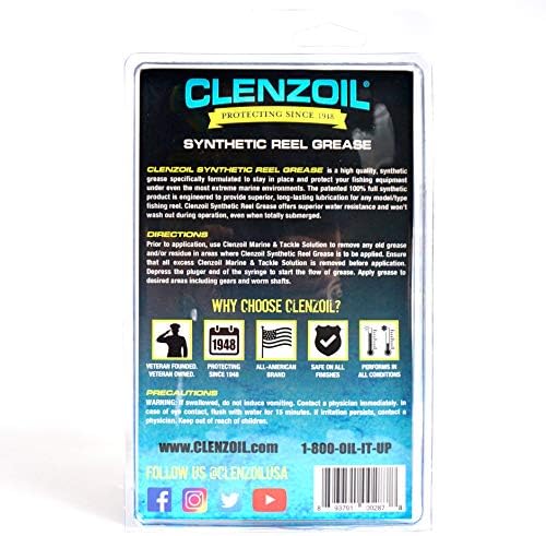 Clenzoil Marine & Backle Grease Disege Diskety | 0.5 גרם. מזרק דיוק | שימון מעולה והגנה על חלודה לכל הסלילים